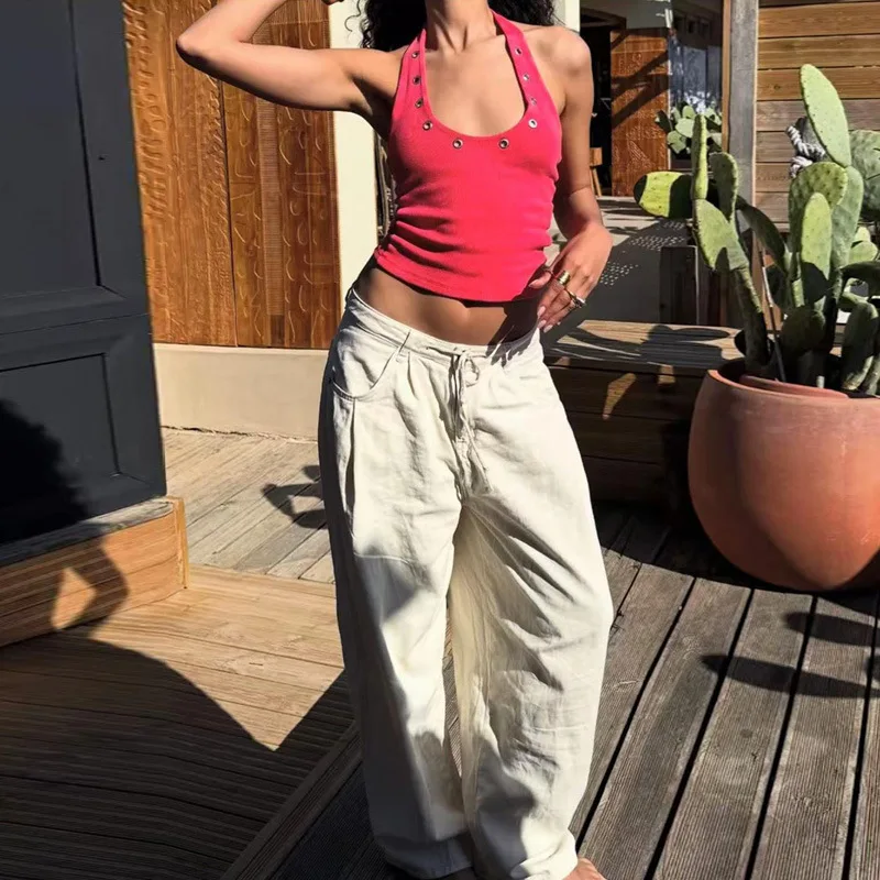 2026 Summer Street Style New Fashionable Design Solid Color Spicy Girl Style Versatile Hanging Neck Tank Top
2026 Summer Street Style New Fashionable Design Solid Color Spicy Girl Style Versatile Hanging Neck Tank Top