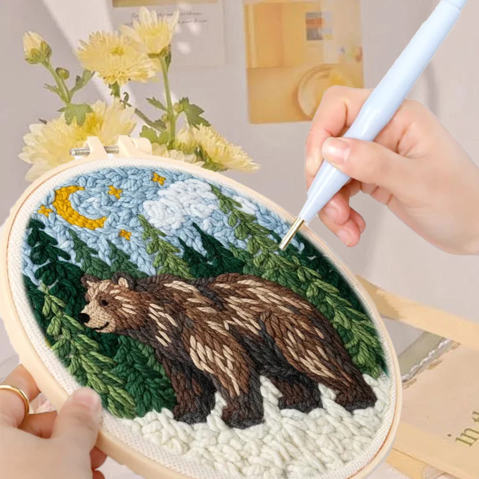 CHENISTORY Punch Needle Embroidery Kit Animal Starter Needle Point Kit Home Wall Art Decor Embroidery Needles Kits Threader
CHENISTORY Punch Needle Embroidery Kit Animal Starter Needle Point Kit Home Wall Art Decor Embroidery Needles Kits Threader