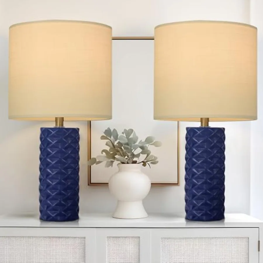 20.25" Navy Blue Ceramic Lamps Set of 2 Blue Lamps Set of 2 for Living Room Bedroom Nave Table Lamp for Nightstand Classic Tabl
20.25" Navy Blue Ceramic Lamps Set of 2 Blue Lamps Set of 2 for Living Room Bedroom Nave Table Lamp for Nightstand Classic Tabl