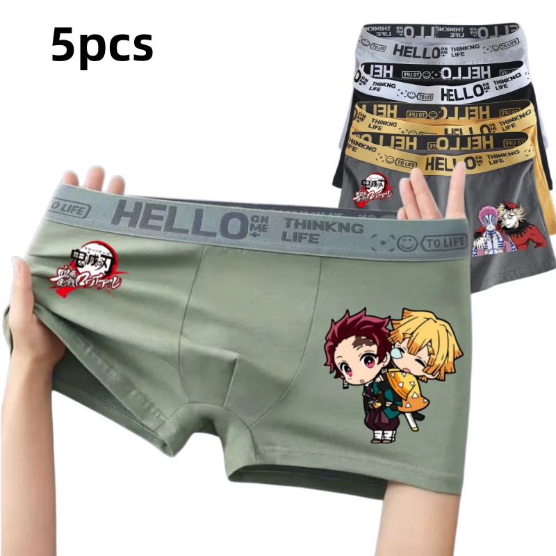 5pcs Anime Demon Slayer Printed Men Underwear Boxer Briefs Casual Daily Wear Soft Breathable Elastic Waist Male Panties
5pcs Anime Demon Slayer Printed Men Underwear Boxer Briefs Casual Daily Wear Soft Breathable Elastic Waist Male Panties