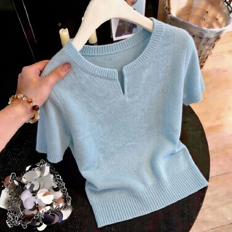 Dalong Nouveau Knitwear Sweater Non-Balloning Elegant Fashionable Short Sleeve V-Neck Women's Premium Quality Stylish Top
Dalong Nouveau Knitwear Sweater Non-Balloning Elegant Fashionable Short Sleeve V-Neck Women's Premium Quality Stylish Top