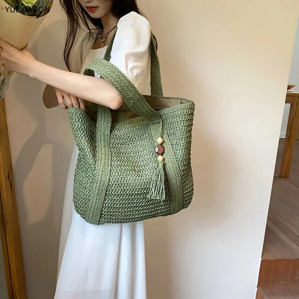 Woven Handbags Ladies Summer Woven Totes Bag with Tassel Women Shoulder Bag Large Capacity Fashion Straw Female Shopper Bags
Woven Handbags Ladies Summer Woven Totes Bag with Tassel Women Shoulder Bag Large Capacity Fashion Straw Female Shopper Bags