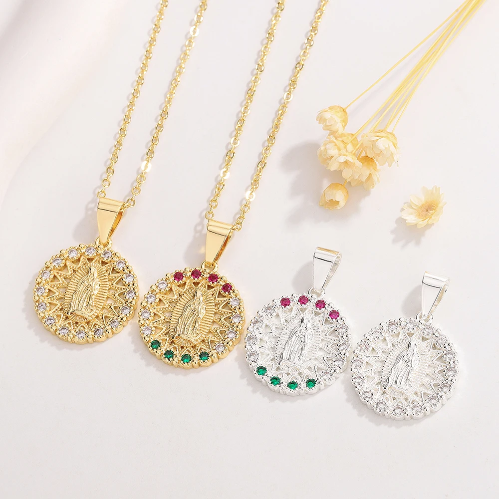 Ruixi Fashion New Round Virgin Mary Religious Zircon Color Personality Necklace Pendant Suitable for Ladies Party Gifts
Ruixi Fashion New Round Virgin Mary Religious Zircon Color Personality Necklace Pendant Suitable for Ladies Party Gifts