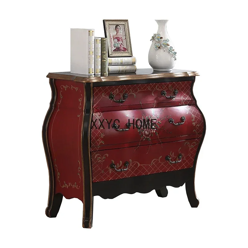 Three-Bucket Cabinet Living Room Locker Retro Entrance Cabinet End Art Storage Cabinet Chest of Drawers
Three-Bucket Cabinet Living Room Locker Retro Entrance Cabinet End Art Storage Cabinet Chest of Drawers