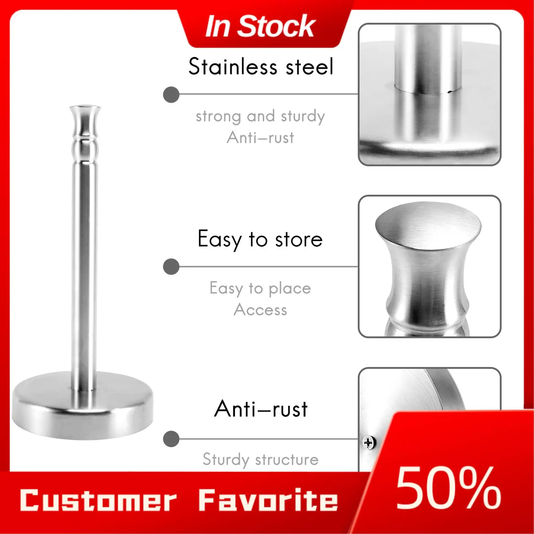 AT03 Top Vertical Paper Towel Holder Stand Stainless Steel For Home Kitchen Countertop
AT03 Top Vertical Paper Towel Holder Stand Stainless Steel For Home Kitchen Countertop