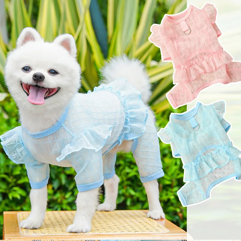 Dog Clothes Summer Mesh Puppy Summer Clothes Cooling Blue Pink Prevention Jumpsuit Overalls For Dog All-In-One Pajamas Chihuahua 
Dog Clothes Summer Mesh Puppy Summer Clothes Cooling Blue Pink Prevention Jumpsuit Overalls For Dog All-In-One Pajamas Chihuahua