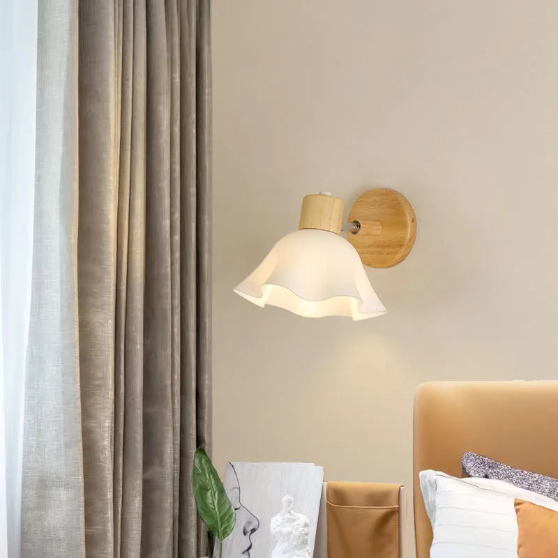 Nordic wall lamp solid wood glass lamp balcony bedroom bedside retro new Japanese aisle study living room backdrop led lamps
Nordic wall lamp solid wood glass lamp balcony bedroom bedside retro new Japanese aisle study living room backdrop led lamps