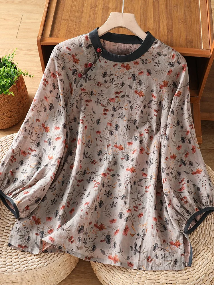 New Chinese Style round Neck Linen Shirt Women Summer Large Size Anti Aging Zen Style National Trend Seven Sleeve Top
New Chinese Style round Neck Linen Shirt Women Summer Large Size Anti Aging Zen Style National Trend Seven Sleeve Top