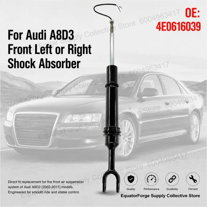 Direct Fit High Stability Air Movement Suspension Shock Absorber for Audi A8D3 2002-2011 Front Left or Right - OE 4E0616039
Direct Fit High Stability Air Movement Suspension Shock Absorber for Audi A8D3 2002-2011 Front Left or Right - OE 4E0616039
