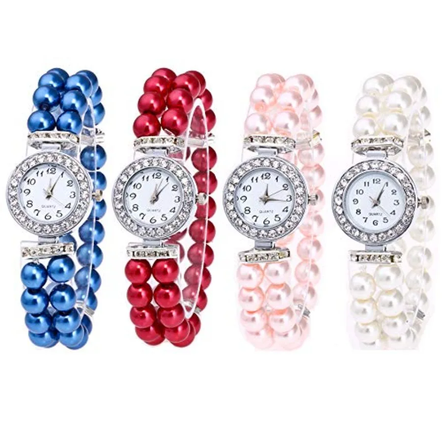 4pc Women Elegant Crystal Pearl Bracelet Analog Quartz Wrist Watch Wholesale Watches
4pc Women Elegant Crystal Pearl Bracelet Analog Quartz Wrist Watch Wholesale Watches
