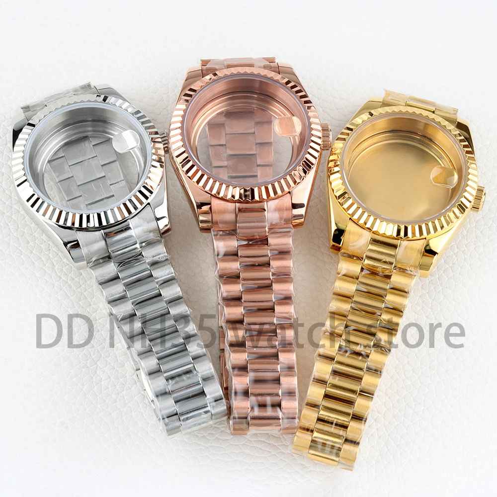 NH35 Watch Case 36mm/39mm 316L Stainless Steel Sapphire Glass for Datejust NH35 NH36 Movement 28.5mm Dial Presidential Bracelet
NH35 Watch Case 36mm/39mm 316L Stainless Steel Sapphire Glass for Datejust NH35 NH36 Movement 28.5mm Dial Presidential Bracelet