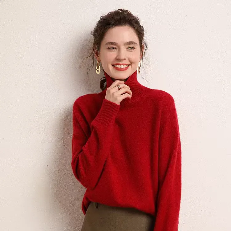 WinvyNee Women's Clothing Wool Red Sweater Turtleneck Loose Casual Jumpers Pullover Soft Oversized Outerwears Winter A1103002B
WinvyNee Women's Clothing Wool Red Sweater Turtleneck Loose Casual Jumpers Pullover Soft Oversized Outerwears Winter A1103002B