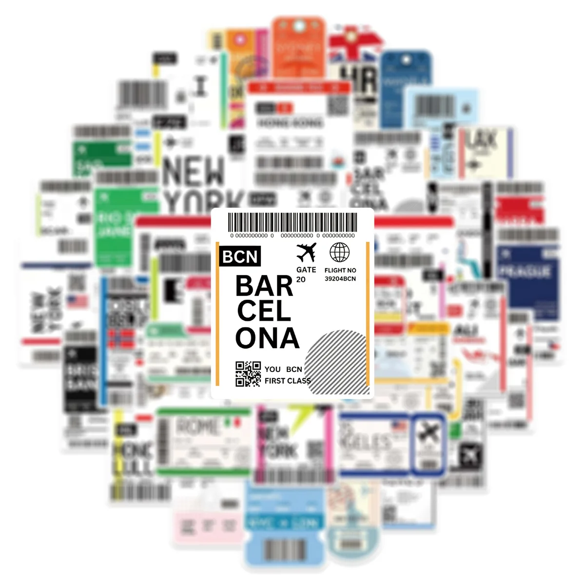 50PCS Travel Boarding Pass Stickers World City Airplane Ticket Decals Waterproof Vinyl for Scrapbook Journal Laptop DIY Craft
50PCS Travel Boarding Pass Stickers World City Airplane Ticket Decals Waterproof Vinyl for Scrapbook Journal Laptop DIY Craft