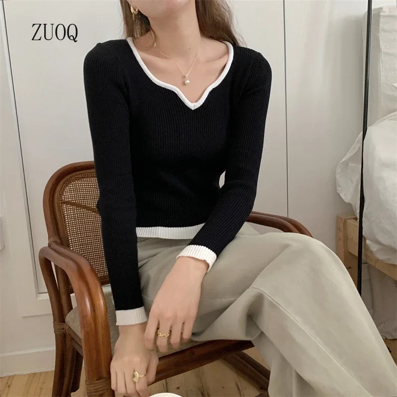 Женские пуловеры, весенне-осенний облегающий офисный женский вязаный свитер с v-образным вырезом и длинными рукавами, корейские женские повседневные топы на каждый день
Женские пуловеры, весенне-осенний облегающий офисный женский вязаный свитер с v-образным вырезом и длинными рукавами, корейские женские повседневные топы на каждый день