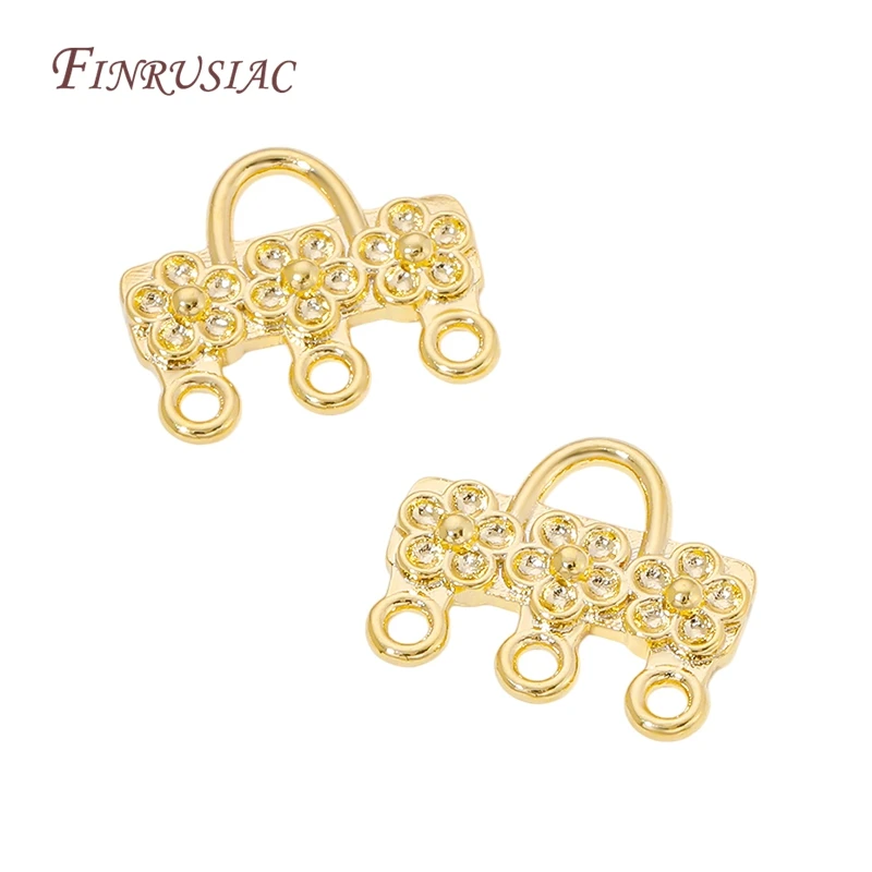18K Gold Plated Flower Bag Shape 3-Loop Earring Connector Charm Brass DIY Jewelry Making Findings For Women Earrings
18K Gold Plated Flower Bag Shape 3-Loop Earring Connector Charm Brass DIY Jewelry Making Findings For Women Earrings