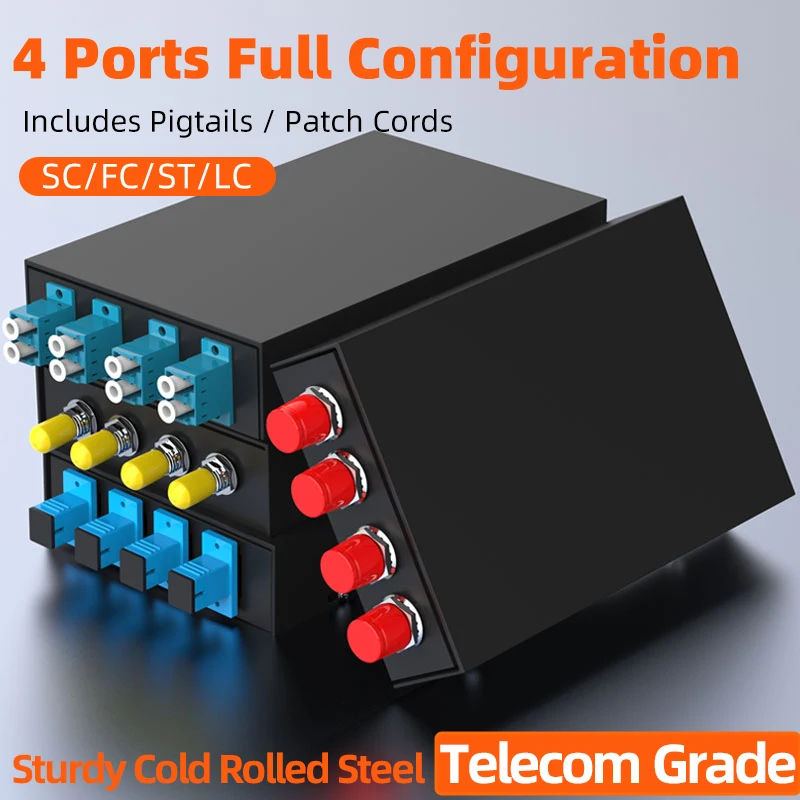 BYXGD Fiber Optic Terminal Box SC/FC/ST/LC 4 Ports Fully Equipped Cold Rolled Steel Fiber Optic Enclosure for Data Center
BYXGD Fiber Optic Terminal Box SC/FC/ST/LC 4 Ports Fully Equipped Cold Rolled Steel Fiber Optic Enclosure for Data Center