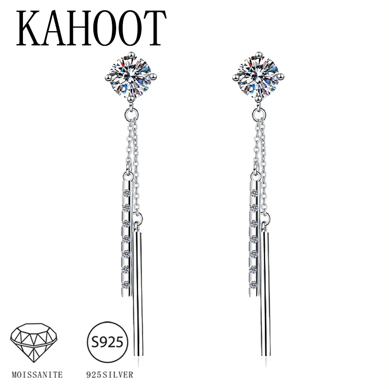 S925 silver 1 carat moissanite tassel pendant earrings, feminine, versatile, classic, simple and elegant, holiday gift for wife
S925 silver 1 carat moissanite tassel pendant earrings, feminine, versatile, classic, simple and elegant, holiday gift for wife