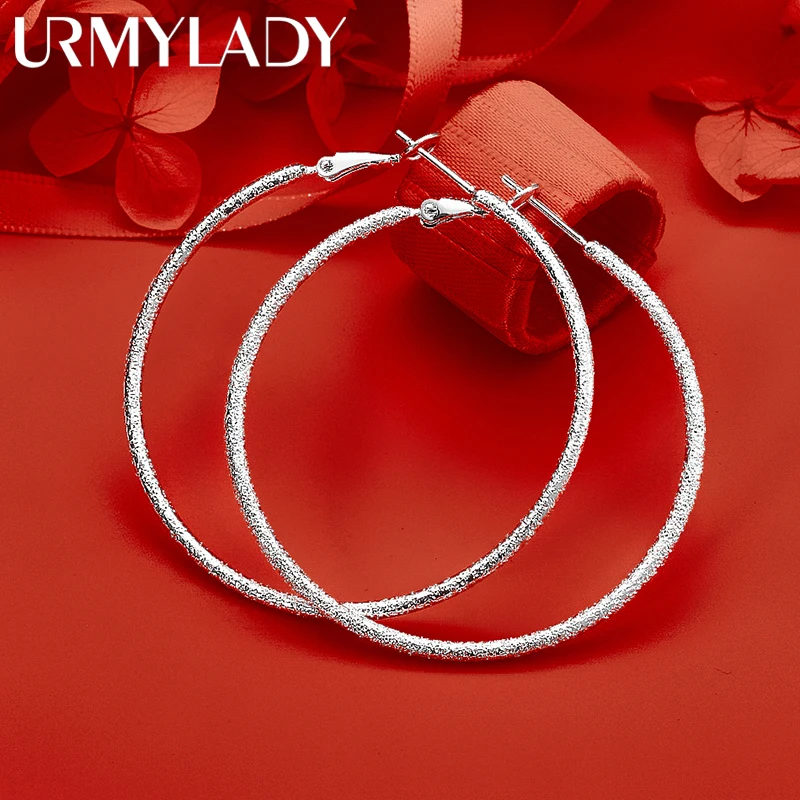 URMYLADY 925 Sterling Silver 50mm Matte Hoop Earrings For Women Exquisite Luxury Charms Wedding Fashion Classic Jewelry
URMYLADY 925 Sterling Silver 50mm Matte Hoop Earrings For Women Exquisite Luxury Charms Wedding Fashion Classic Jewelry