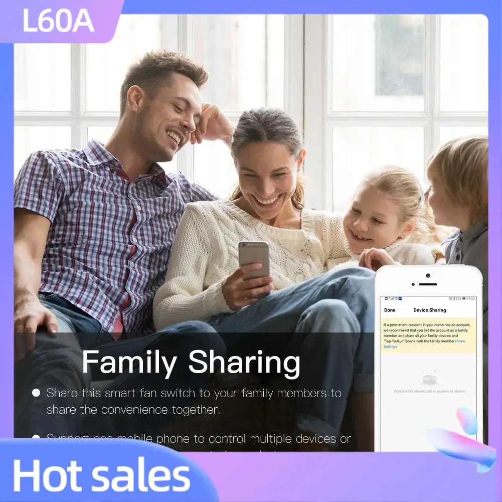 L60A Intelligent Speed Control Switch Smart Life/Tuya APP Remote Various Speed Control For Alexa And Google Home EU
L60A Intelligent Speed Control Switch Smart Life/Tuya APP Remote Various Speed Control For Alexa And Google Home EU