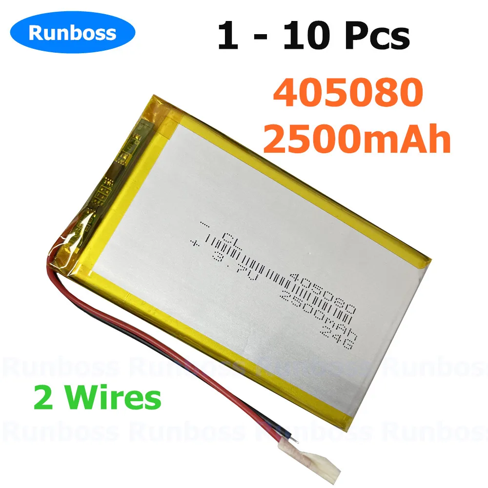 3.7V 2500mAh 405080 Lithium Polymer Li-Po li ion Rechargeable Battery For MP3,MP4 MP5 GPS PSP DIY Speaker Tablet PC MID E-book
3.7V 2500mAh 405080 Lithium Polymer Li-Po li ion Rechargeable Battery For MP3,MP4 MP5 GPS PSP DIY Speaker Tablet PC MID E-book
