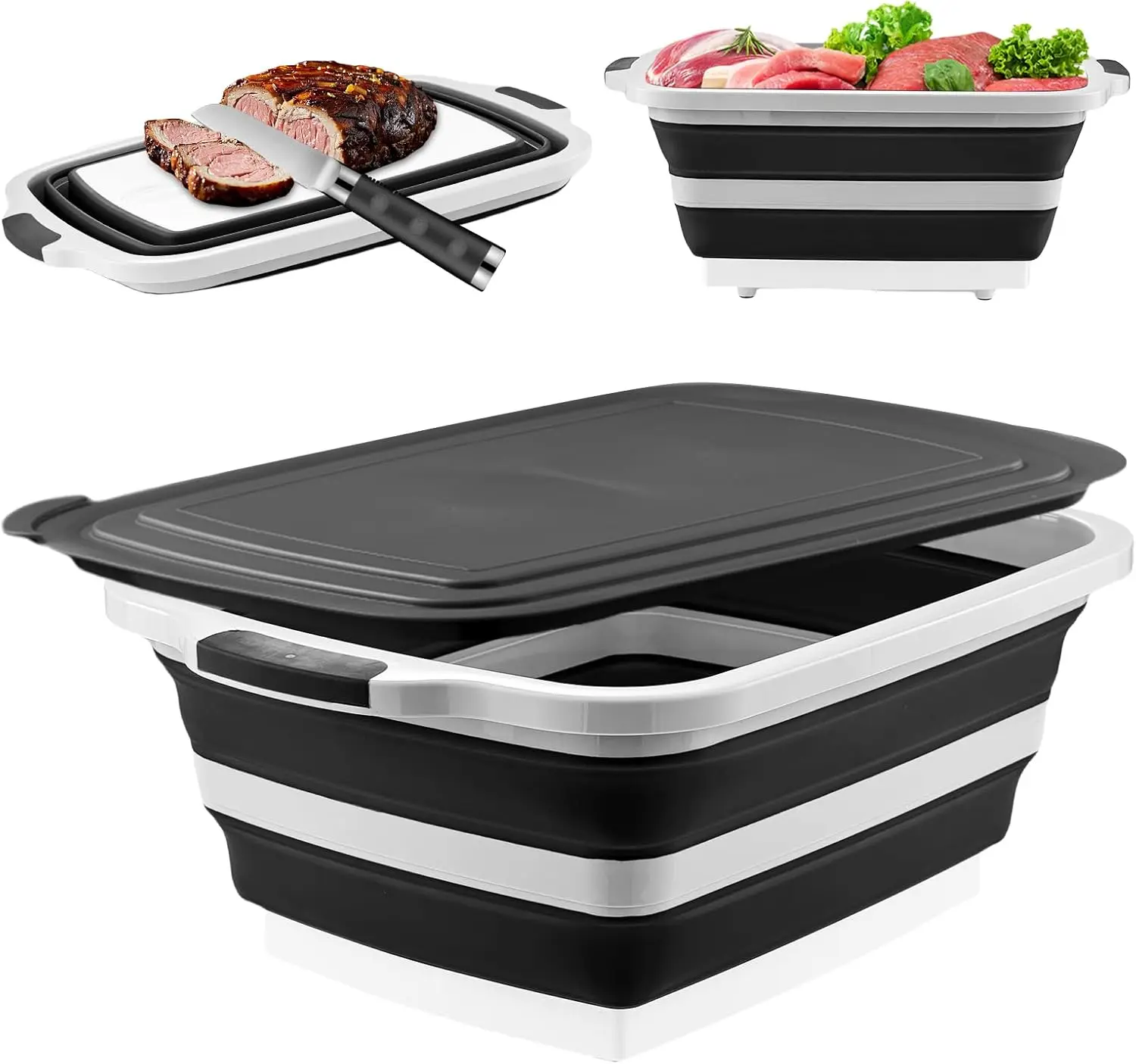 XX-Large Collapsible BBQ Prep Tub with Lid & Cutting Board, Marinating Container for Outdoor Cooking, Dishwasher Safe
XX-Large Collapsible BBQ Prep Tub with Lid & Cutting Board, Marinating Container for Outdoor Cooking, Dishwasher Safe