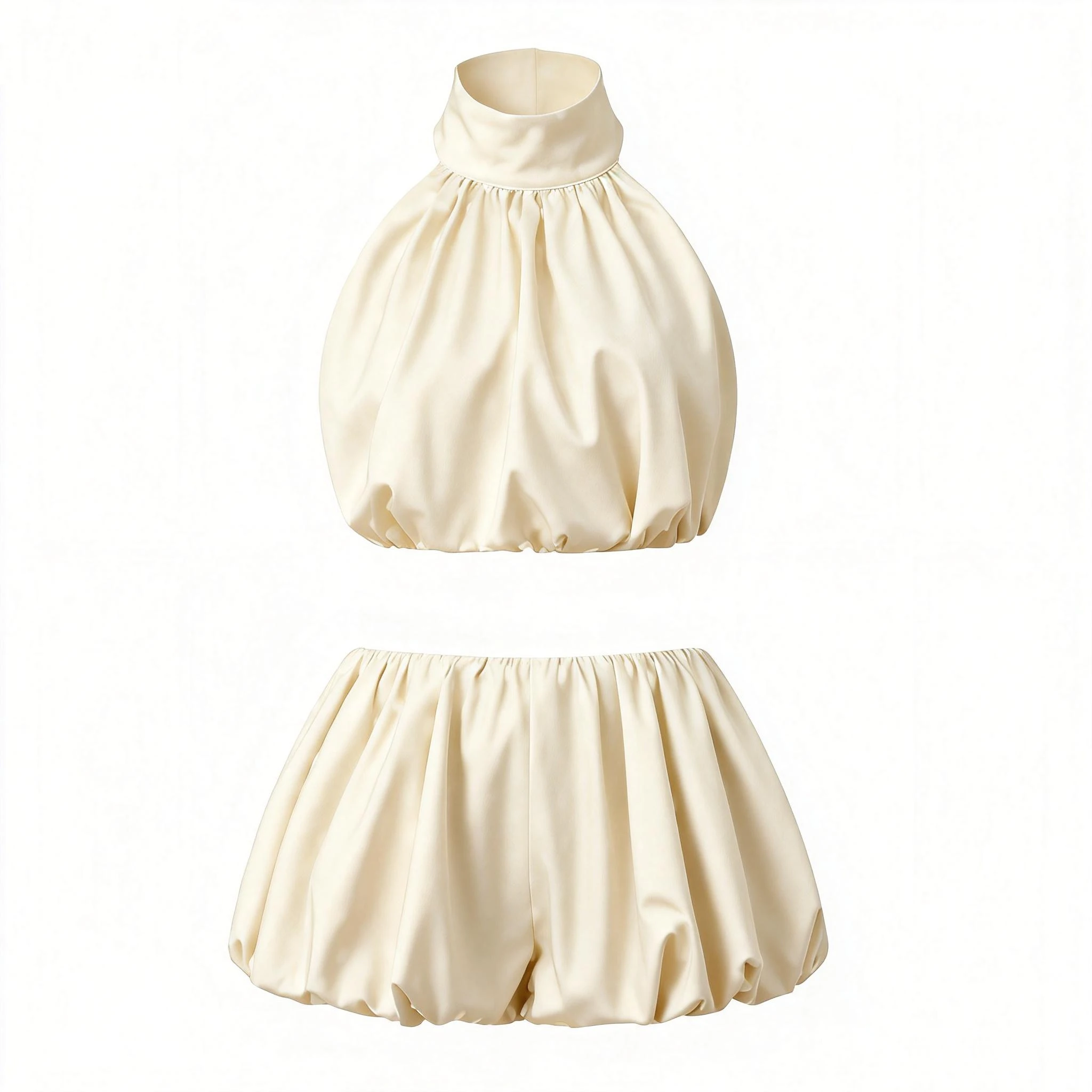 Women's Bubble Skirt Set Summer Solid Color/Dot Sleeveless Backless Halter Neck Crop Tops with Mini Skirt 2Pcs Outfit Set
Women's Bubble Skirt Set Summer Solid Color/Dot Sleeveless Backless Halter Neck Crop Tops with Mini Skirt 2Pcs Outfit Set