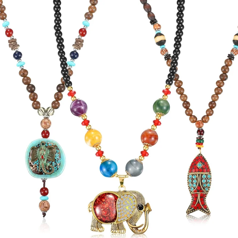 3 Pcs Boho Long Pendant Necklaces for Women Boho Long Wooden Beaded Necklace Handmade Turquoise Fish Elephant Necklace Jewelry w
3 Pcs Boho Long Pendant Necklaces for Women Boho Long Wooden Beaded Necklace Handmade Turquoise Fish Elephant Necklace Jewelry w