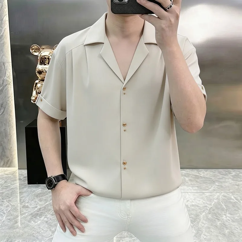 Summer Double-layer Collar Short Sleeved Shirt Men Versatile Daily Thin Cardigan Solid Color Casual Business Social Shirts 2026
Summer Double-layer Collar Short Sleeved Shirt Men Versatile Daily Thin Cardigan Solid Color Casual Business Social Shirts 2026