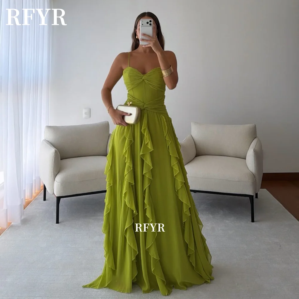 RFYR Spaghetti Straps Prom Dress with Ruffles Party Dress A Line Evening Dress for Women vestidos de fiesta Customized
RFYR Spaghetti Straps Prom Dress with Ruffles Party Dress A Line Evening Dress for Women vestidos de fiesta Customized