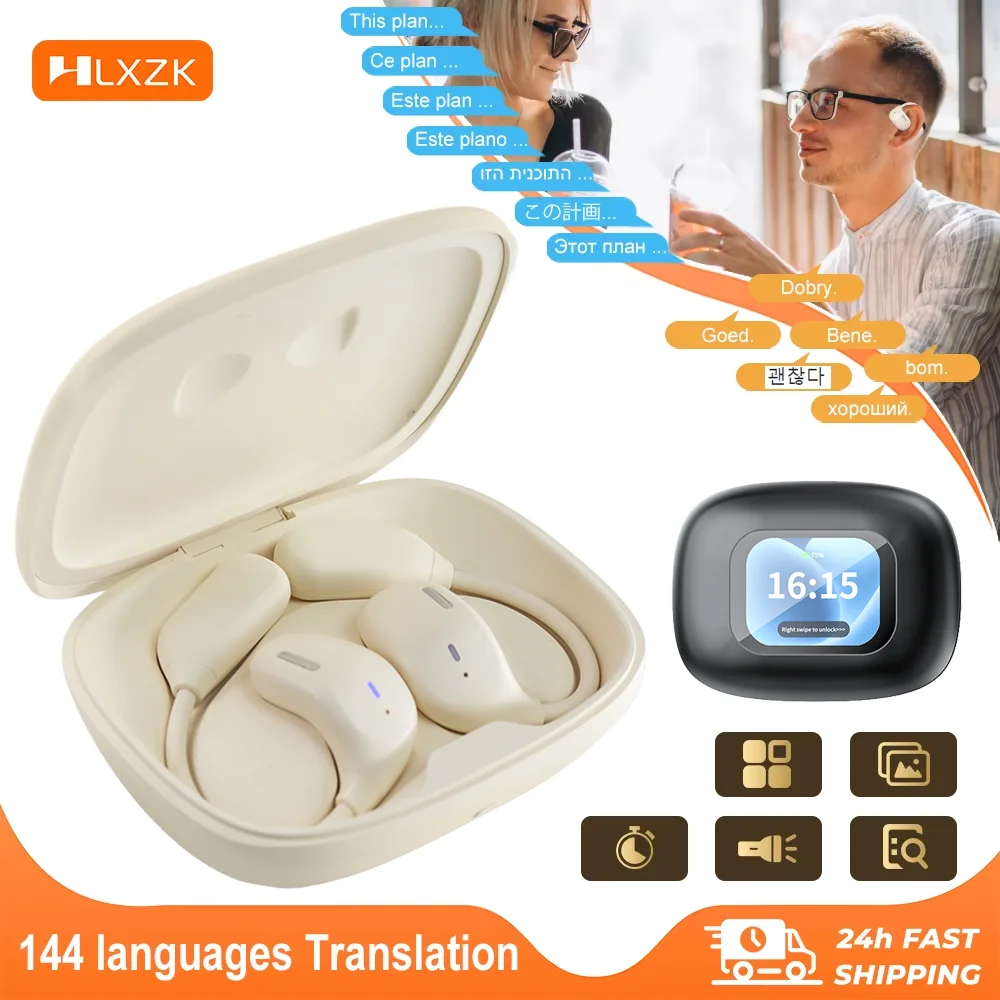 Touch Screen Bluetooth Earphone Real Time Translators Wireless Headphones 144 Languages EarBuds Noise Canceling Business Headset
Touch Screen Bluetooth Earphone Real Time Translators Wireless Headphones 144 Languages EarBuds Noise Canceling Business Headset