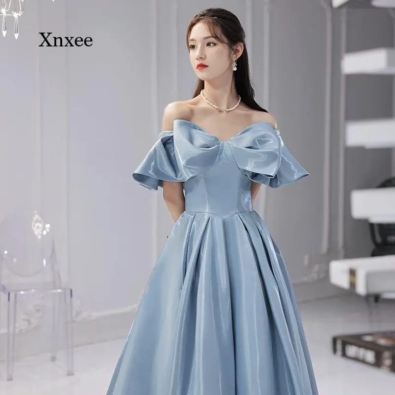 Prom Big Bow Satin Dress Off Shoulder Long Evening Bodycon Sexy High Waist Party Gown Elegant Dress Robe Fashion Outfits
Prom Big Bow Satin Dress Off Shoulder Long Evening Bodycon Sexy High Waist Party Gown Elegant Dress Robe Fashion Outfits