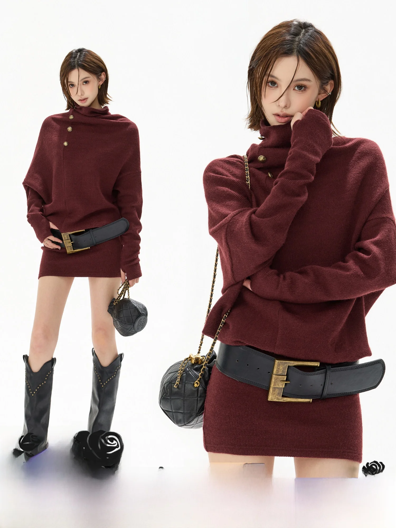 Оригинальный дизайн CYNR: Асимметричная вязаная юбка-футляр с рукавами «летучая мышь», сексуальная, короткая, из высокоэластичной полиэстер-нейлоновой ткани.
Оригинальный дизайн CYNR: Асимметричная вязаная юбка-футляр с рукавами «летучая мышь», сексуальная, короткая, из высокоэластичной полиэстер-нейлоновой ткани.