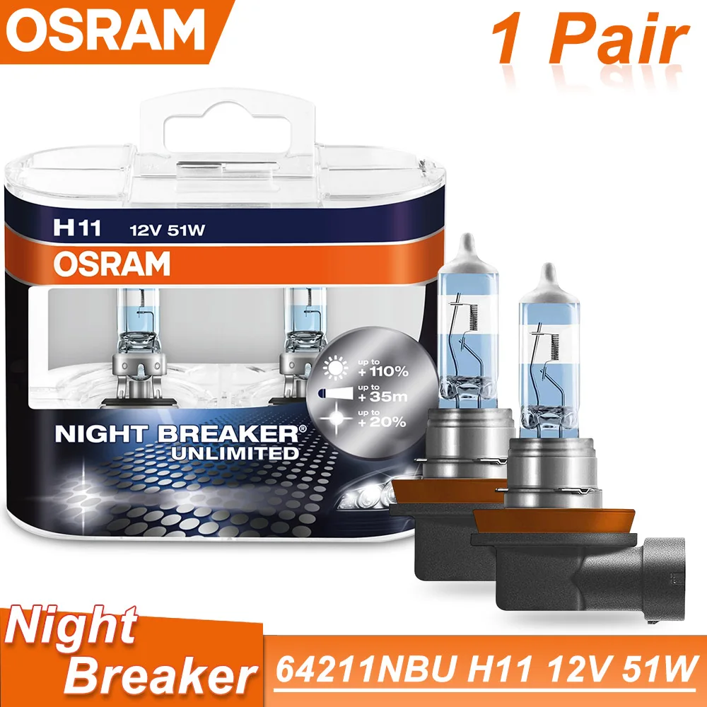 OSRAM H11 12 в 51 Вт, Ночной выключатель, неограниченный 641211NBU + 110%, яркое освещение, фототуманный свет, оригинальная галогенная лампа (2 шт.)
OSRAM H11 12 в 51 Вт, Ночной выключатель, неограниченный 641211NBU + 110%, яркое освещение, фототуманный свет, оригинальная галогенная лампа (2 шт.)