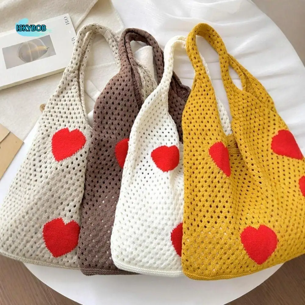 Large Capacity Knitted Shoulder Bag Love Heart Pattern Ins Style Crochet Handbag Sweet Retro Ladies Shopping Bag Picnic
Large Capacity Knitted Shoulder Bag Love Heart Pattern Ins Style Crochet Handbag Sweet Retro Ladies Shopping Bag Picnic