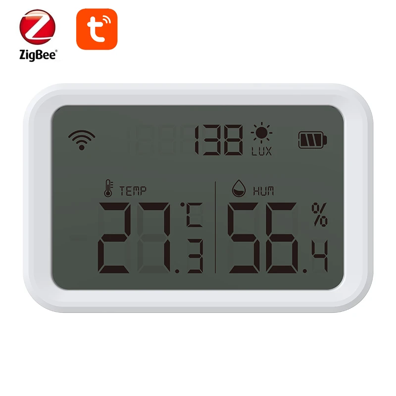 Датчик влажности и температуры Tuya Zigbee, детектор люкс с ЖК-экраном, работает с Google Assistant и Tuya Zigbee Hub
Датчик влажности и температуры Tuya Zigbee, детектор люкс с ЖК-экраном, работает с Google Assistant и Tuya Zigbee Hub