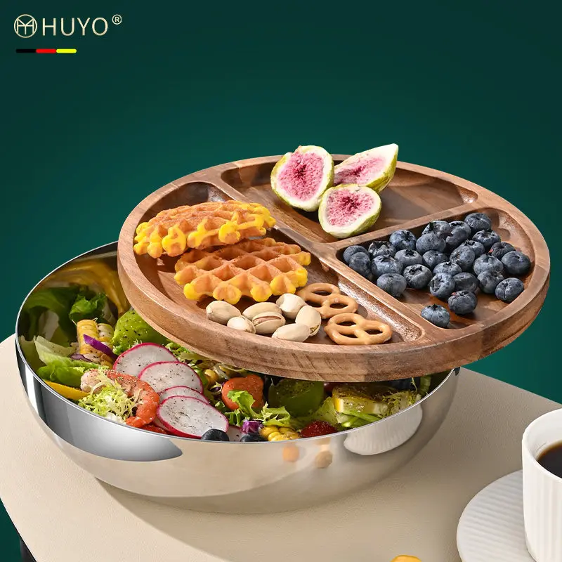 LH fruit salad basin stainless steel mixing basin light luxury grid platter household with lid
LH fruit salad basin stainless steel mixing basin light luxury grid platter household with lid