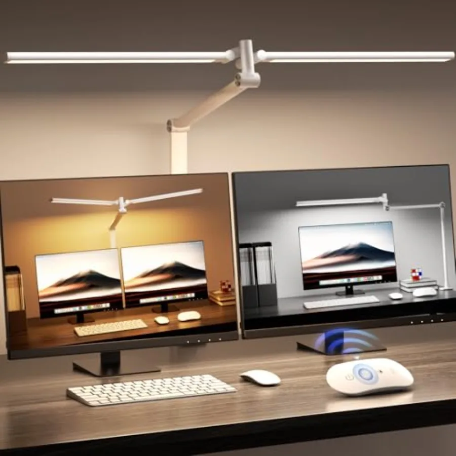 LED Desk Lamp, Double Swing Arm Wide Lighting Area Desk Lamps for Home Office with Stepless Dimming, Eye-Caring Architect Desk
LED Desk Lamp, Double Swing Arm Wide Lighting Area Desk Lamps for Home Office with Stepless Dimming, Eye-Caring Architect Desk