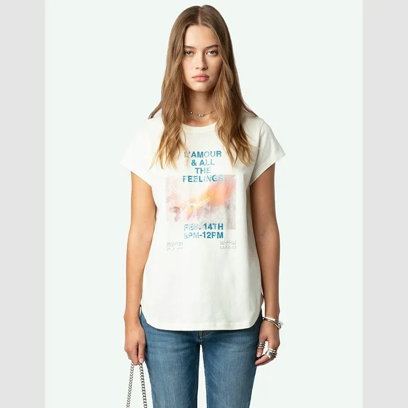 25. летняя новая французская ниша Эйфелева башня с буквенным принтом, горячая бриллиантовая хлопковая белая женская футболка с круглым вырезом и короткими рукавами
25. летняя новая французская ниша Эйфелева башня с буквенным принтом, горячая бриллиантовая хлопковая белая женская футболка с круглым вырезом и короткими рукавами