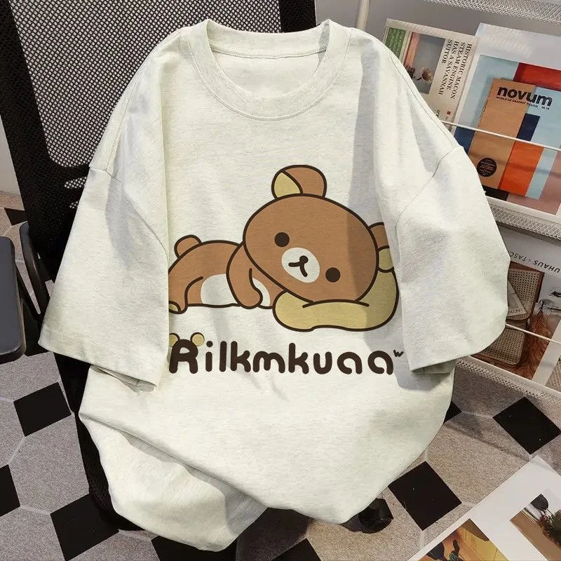 Oversized Heavyweight Streetwear T-shirt Rilakkuma Print Round-Neck Short-Sleeve Top Unisex Cute Bear Shirt Cotton Comfort Top
Oversized Heavyweight Streetwear T-shirt Rilakkuma Print Round-Neck Short-Sleeve Top Unisex Cute Bear Shirt Cotton Comfort Top