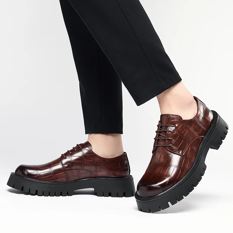 Men Leather Oxford Shoes Thick Sole Height Increasing Business Casual Shoes Slip Resistant Comfortable Office Wedding Footwear
Men Leather Oxford Shoes Thick Sole Height Increasing Business Casual Shoes Slip Resistant Comfortable Office Wedding Footwear