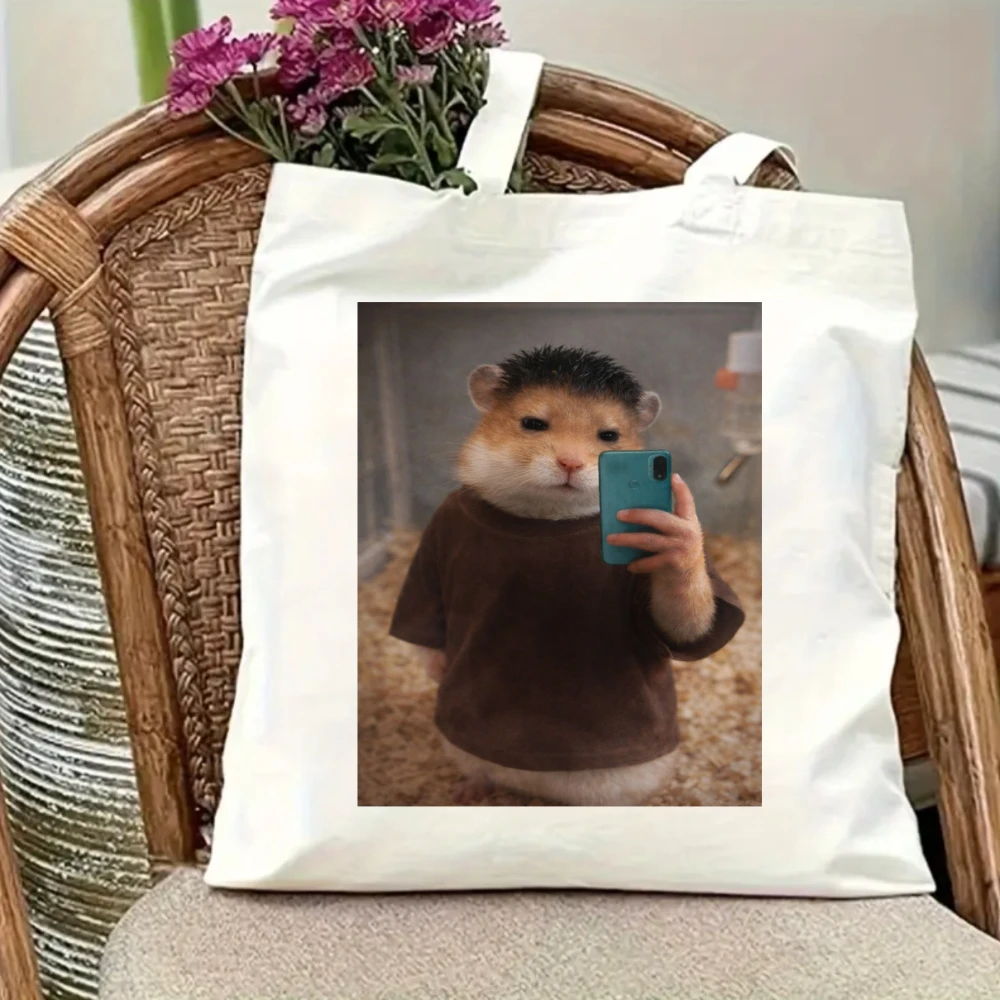 Funny Hamster Selfie Canvas Bag Tote Bag Shoulder Bag Handbag Meme Graphic Fashion Casual Tote for Daily Use Gift for Her White
Funny Hamster Selfie Canvas Bag Tote Bag Shoulder Bag Handbag Meme Graphic Fashion Casual Tote for Daily Use Gift for Her White