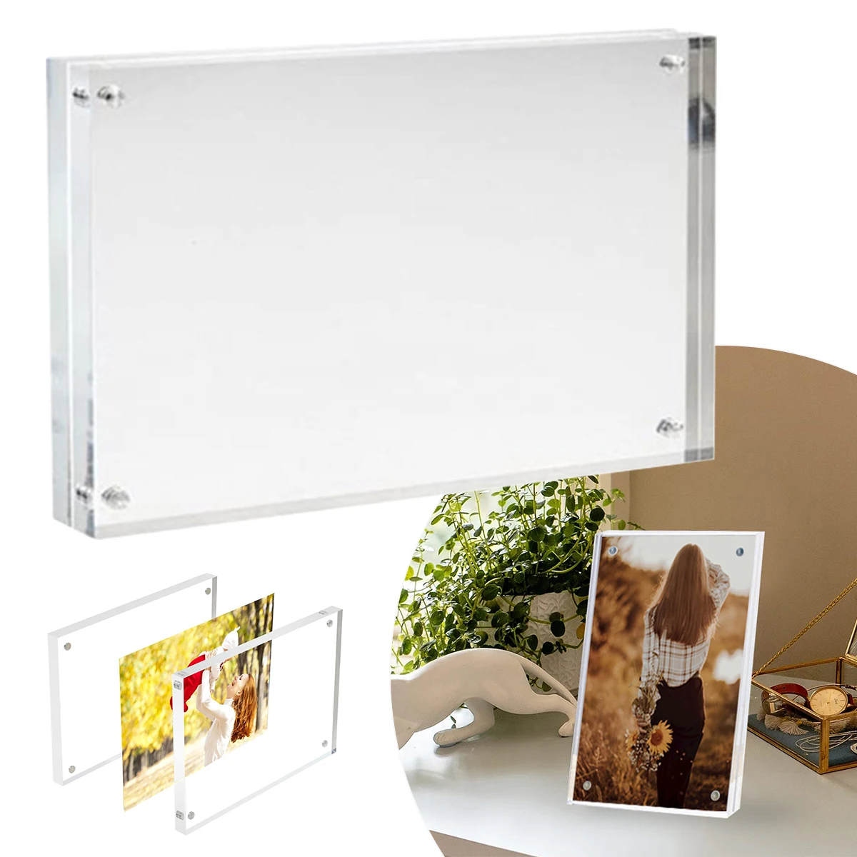 1Pc Transparent Acrylic Photo Frame Magnetic Poster Display Stand Picture Show Room Home Office Decoration 10*15*2cm
1Pc Transparent Acrylic Photo Frame Magnetic Poster Display Stand Picture Show Room Home Office Decoration 10*15*2cm