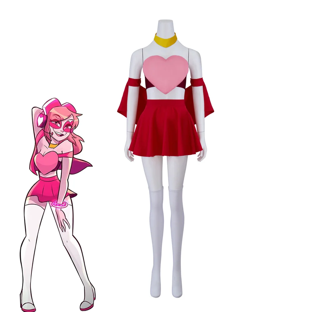 Anime Miss Heed Cosplay Costume Women Girls Cute Sexy Heart Tube Top Mini Skirt Suits Halloween Carnival Party Battle Outfits
Anime Miss Heed Cosplay Costume Women Girls Cute Sexy Heart Tube Top Mini Skirt Suits Halloween Carnival Party Battle Outfits