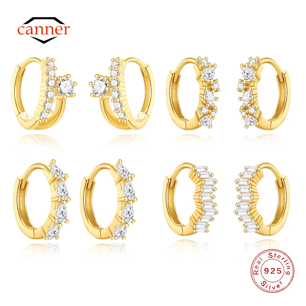 CANNER 925 Sterling Silver Square Round Horse Eye Geometric Zircon Hoop Earrings For Women Ins 18K Gold Exquisite Earrings
CANNER 925 Sterling Silver Square Round Horse Eye Geometric Zircon Hoop Earrings For Women Ins 18K Gold Exquisite Earrings