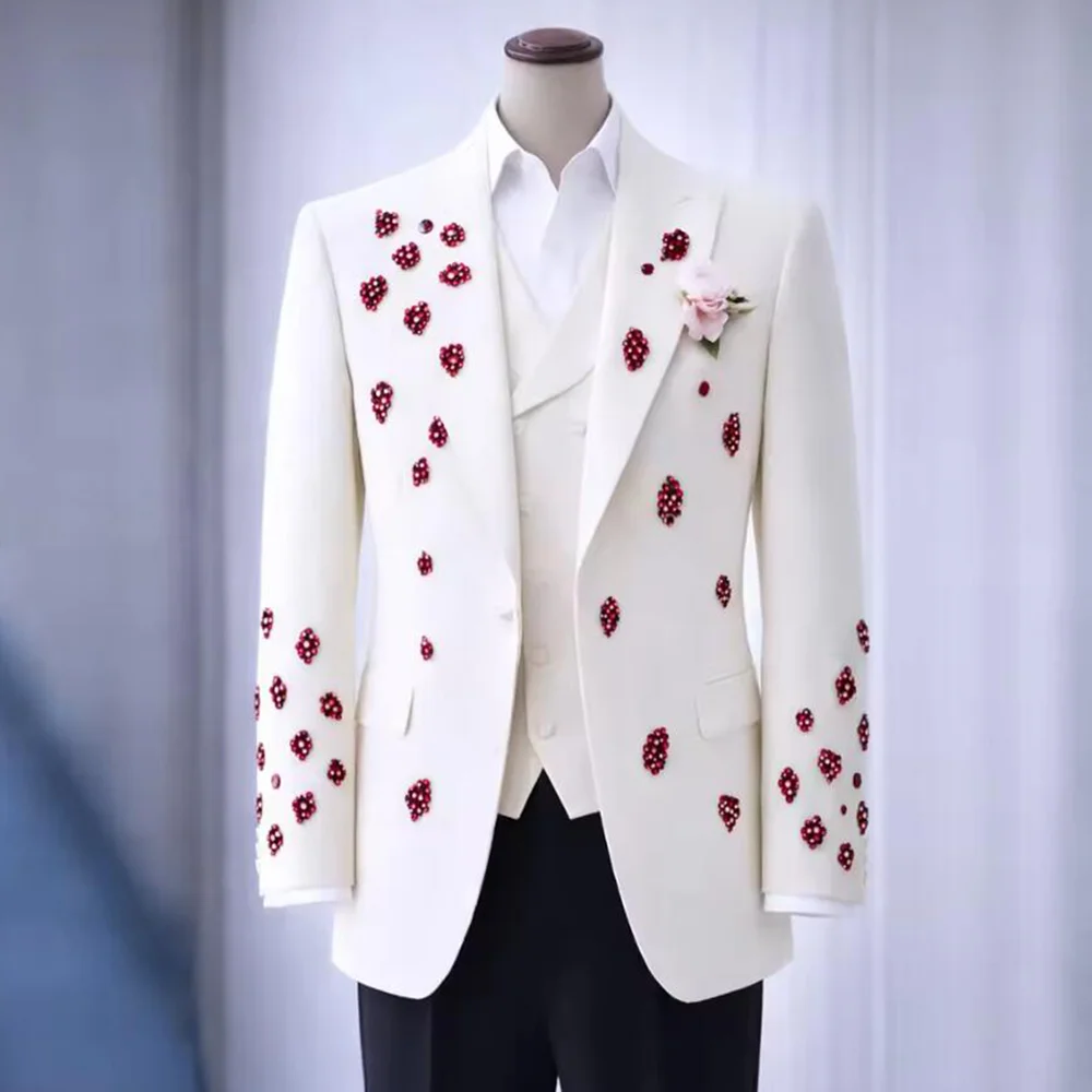 Elegance Diamond Beaded Suit Man For Wedding Single Breasted Prom Blazer Customized 3 Piece Sets Groom Tuxedos Slim Fit Outfits
Elegance Diamond Beaded Suit Man For Wedding Single Breasted Prom Blazer Customized 3 Piece Sets Groom Tuxedos Slim Fit Outfits