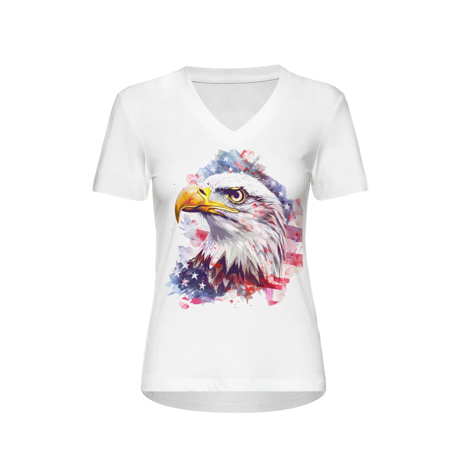 Fseonihk Summer Short Sleeved V-neck Women's T-shirt Independence Day Holiday Gifts American Trendy Top 티셔츠 Y2k Ropa De Mujer
Fseonihk Summer Short Sleeved V-neck Women's T-shirt Independence Day Holiday Gifts American Trendy Top 티셔츠 Y2k Ropa De Mujer