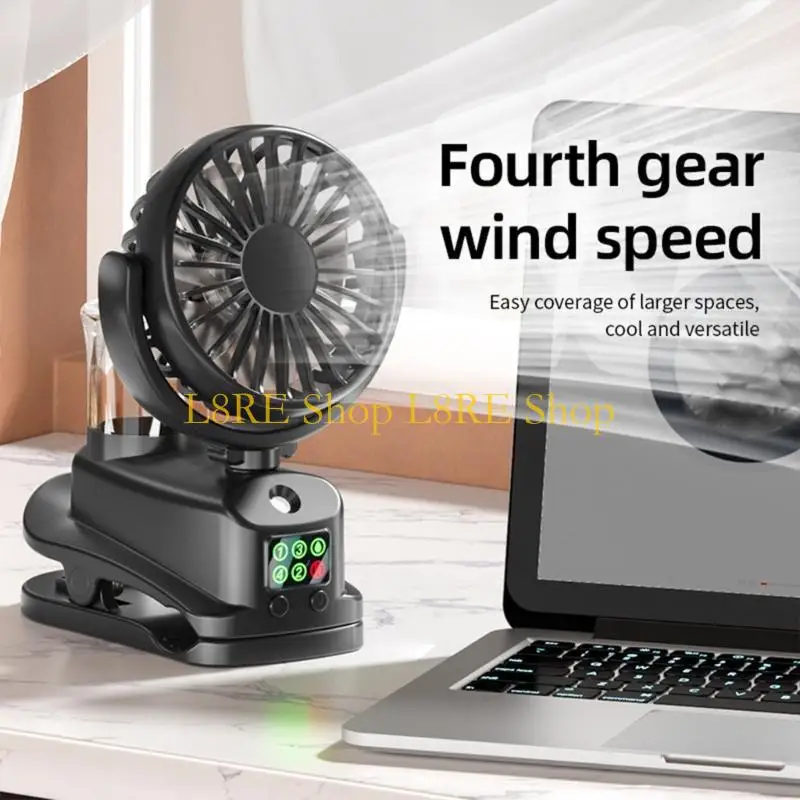 L8RE Clip On Fan Plastic Small Fan Cooling Fan 1200mAh Table Fan 4 Speed Adjustable Suitable for Travel and Outdoor Activity
L8RE Clip On Fan Plastic Small Fan Cooling Fan 1200mAh Table Fan 4 Speed Adjustable Suitable for Travel and Outdoor Activity