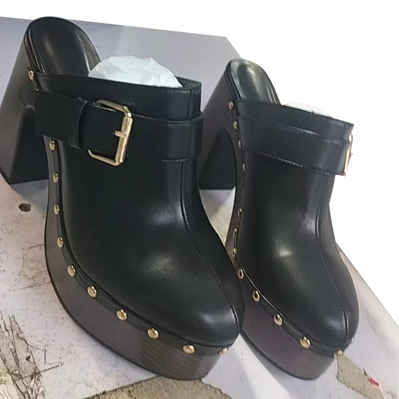 DIZHUANG Sexy women's high-heeled slippers. Customized shoes. Brown (black) slippers. About 12cm heel height Closed toe slippers
DIZHUANG Sexy women's high-heeled slippers. Customized shoes. Brown (black) slippers. About 12cm heel height Closed toe slippers