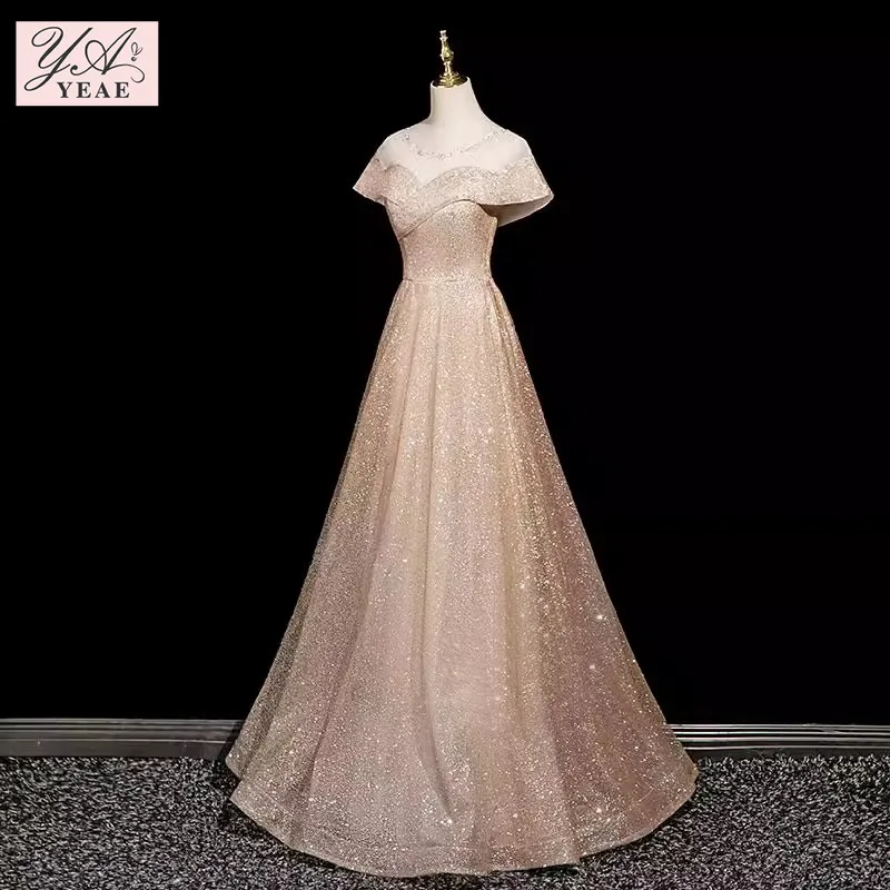 2025 Champagne Gradient Evening Gown, One-Shoulder Party Dress for Wedding Banquet Stage Performance
2025 Champagne Gradient Evening Gown, One-Shoulder Party Dress for Wedding Banquet Stage Performance