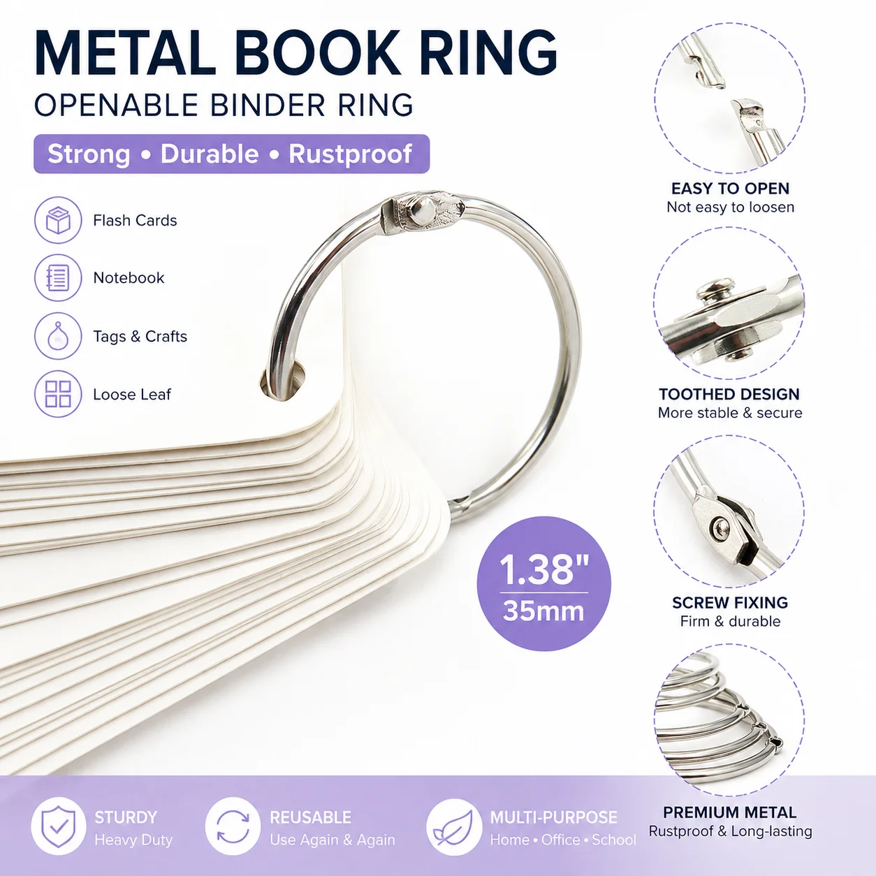 10pcs Metal Ring Binder 14 - 80mm Key Ring Loose-leaf Albums Ring for DIY Office Book Paper Open Loop Clasp Binding Supplie
10pcs Metal Ring Binder 14 - 80mm Key Ring Loose-leaf Albums Ring for DIY Office Book Paper Open Loop Clasp Binding Supplie